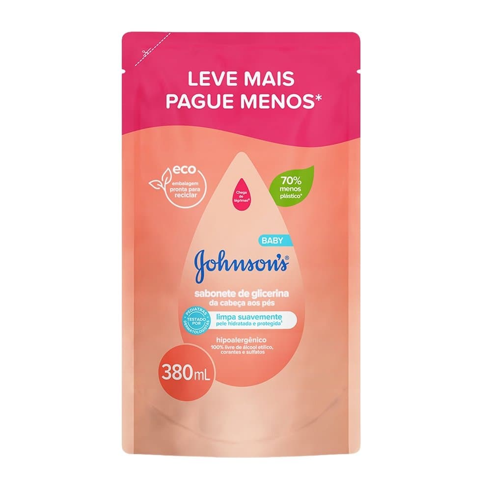 Sabonete Líquido Johnson's Baby Refil Cabeça aos Pés 380ml
