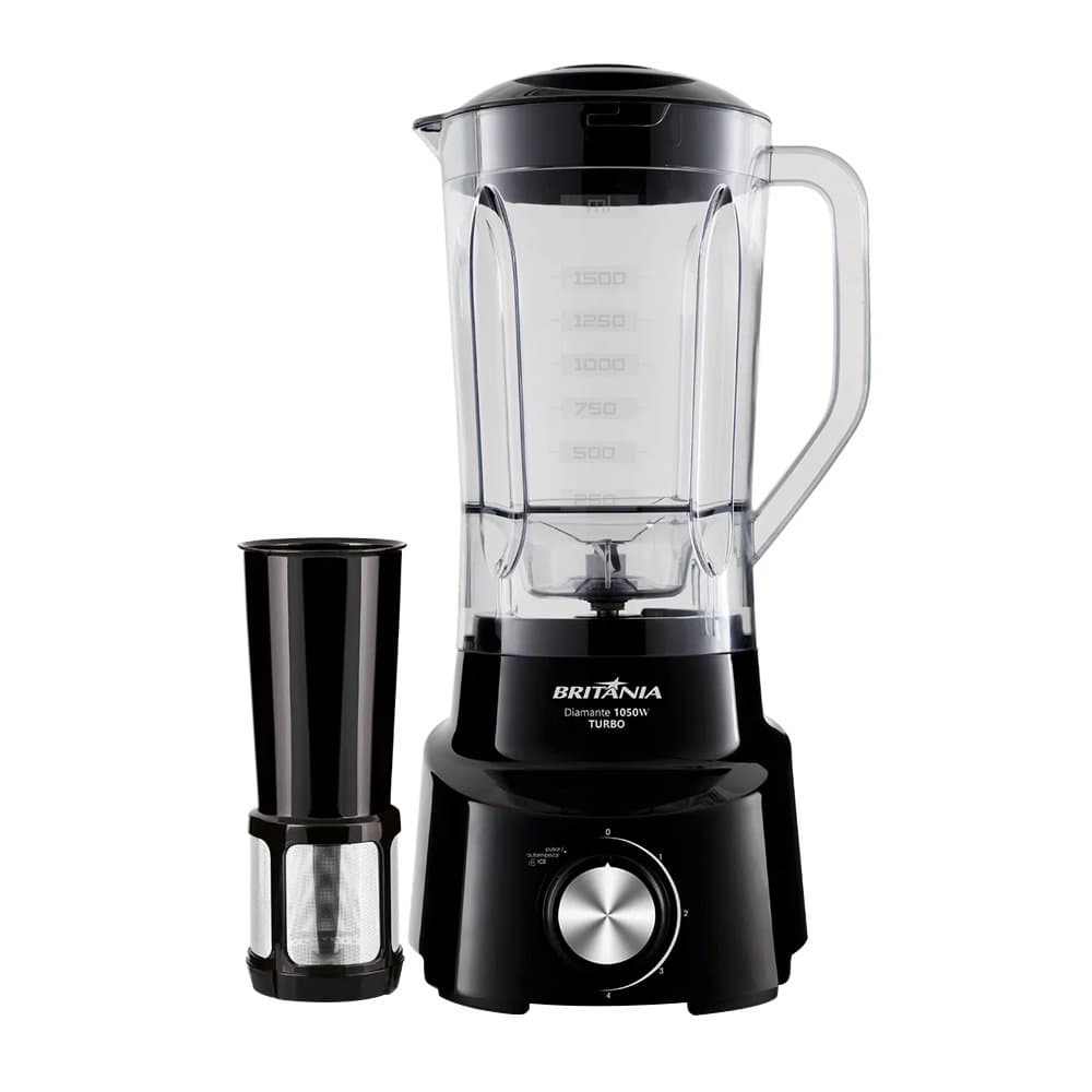 Liquidificador Britânia Diamante com Filtro - 4 Velocidades + Pulsar, 1050W, Preto