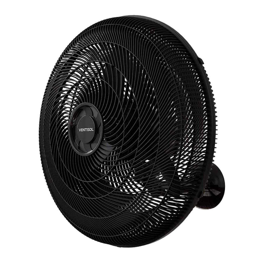 Ventilador de Parede Ventisol 50cm New - Controle de Velocidades, 3 Pás, Preto