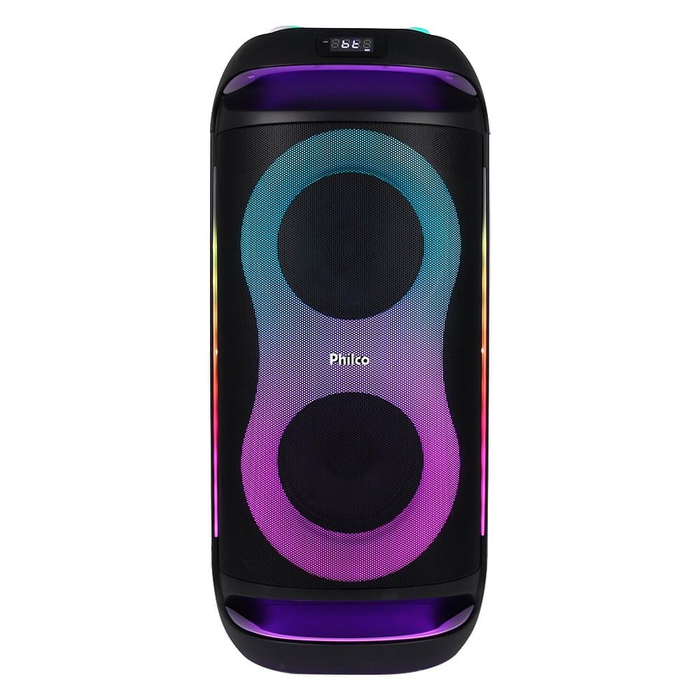 Caixa de Som Amplificada Philco PCX6702 - Bluetooth/Aux/USB, Bateria de Até 12 horas, 800W, Preto