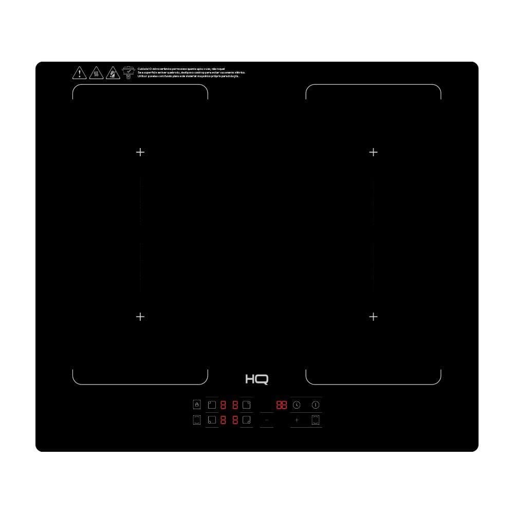 Cooktop De Inducao Embutir HQ 4 Bocas Painel Touch Free Zone Preto 7000W HQ-IDE7004FZ 220V