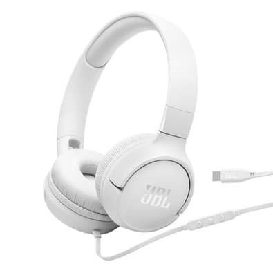 Fone de Ouvido On-Ear JBL Tune 520C, Conexão USB-C, Pure Bass, Branco - JBLT520CWHT
