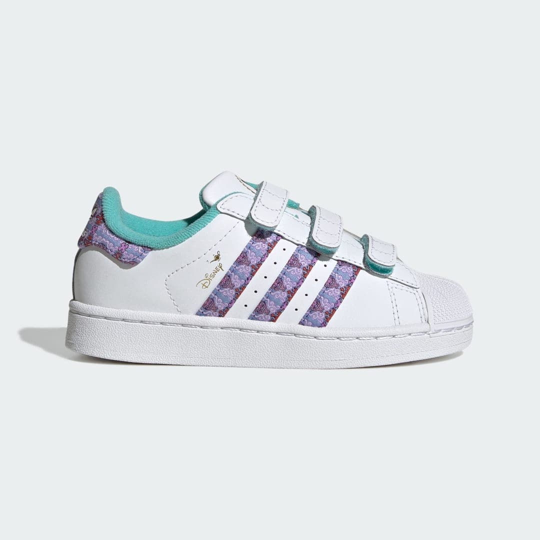 adidas Fecho Confortável Princesas Disney Superstar II Infantil Branco