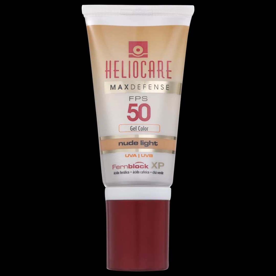 Melora Heliocare Max Defense Gel Creme Color Nude Light FPS 50 - Protetor Solar com Cor 50g