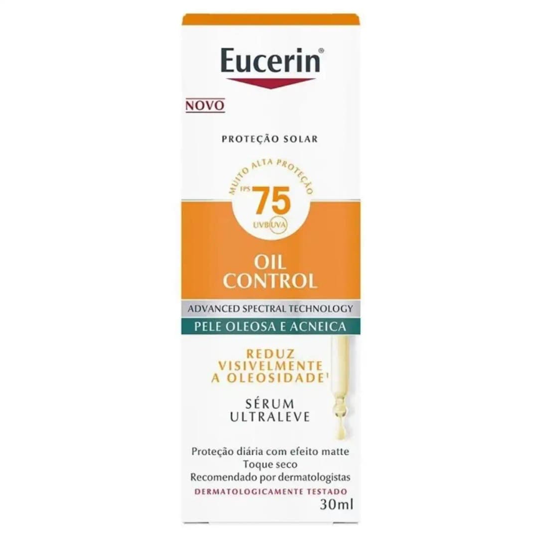 Protetor Solar Eucerin Oil Control Sérum Ultraleve FPS 75 30ml