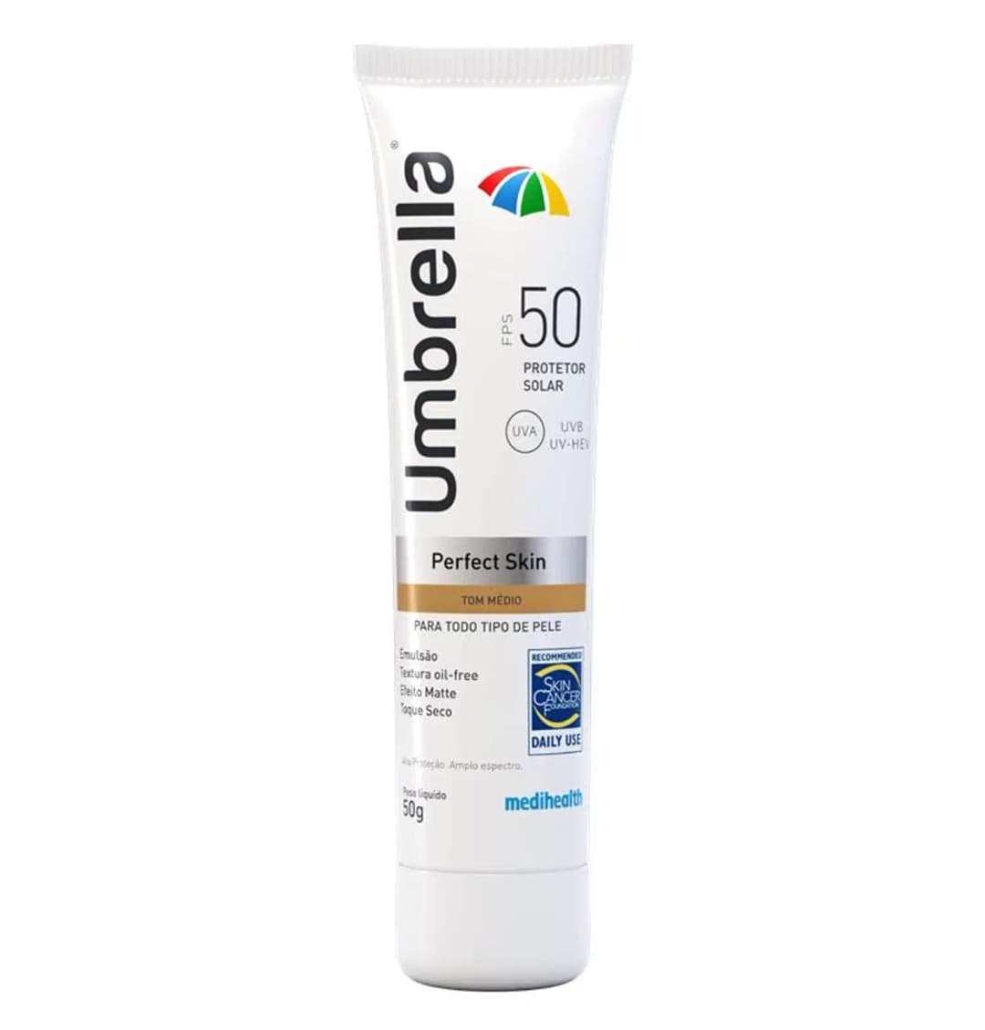 Umbrella Perfect Skin Tom Médio FPS 50 - Protetor Solar Facial 50g