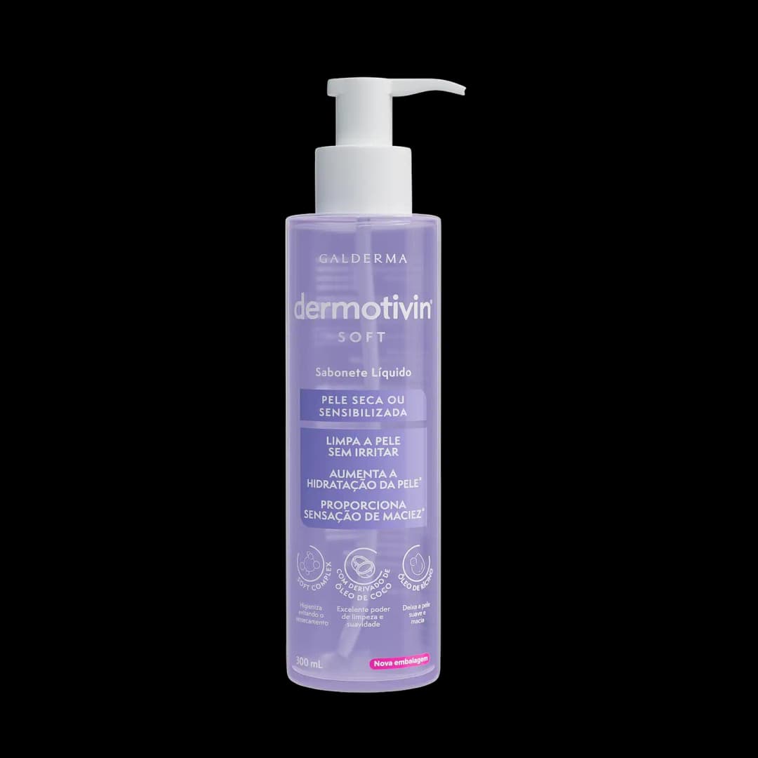 Dermotivin Soft Pele Seca ou Sensibilizada - Sabonete Líquido Facial 300ml