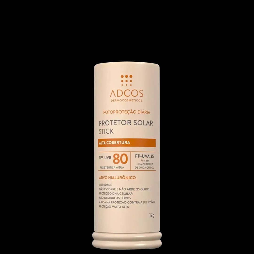 Adcos Fotoproteção Diária Stick FPS80 Ivory - Protetor Solar Facial com Cor 17g