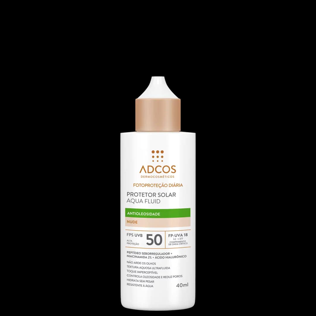 Adcos Fotoproteção Diária Aqua Fluid FPS50 Nude - Protetor Solar Facial com Cor 40ml