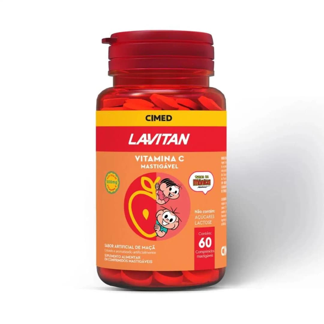 Cimed Lavitan Vitamina C Sabor Maçã - Suplemento Alimentar (60 Comprimidos Mastigáveis)