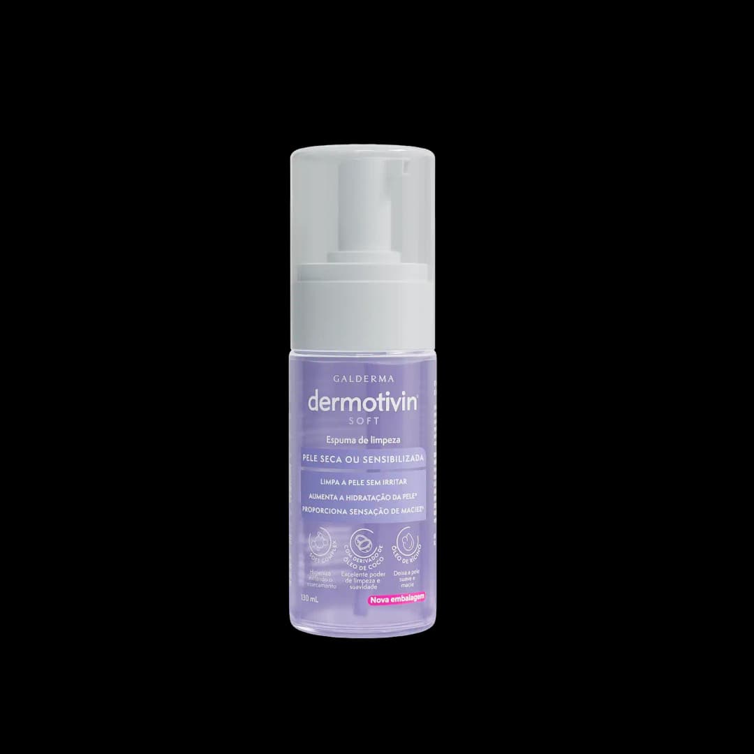 Dermotivin Soft Soft Pele Seca ou Sensibilizada - Espuma de Limpeza Facial 130ml