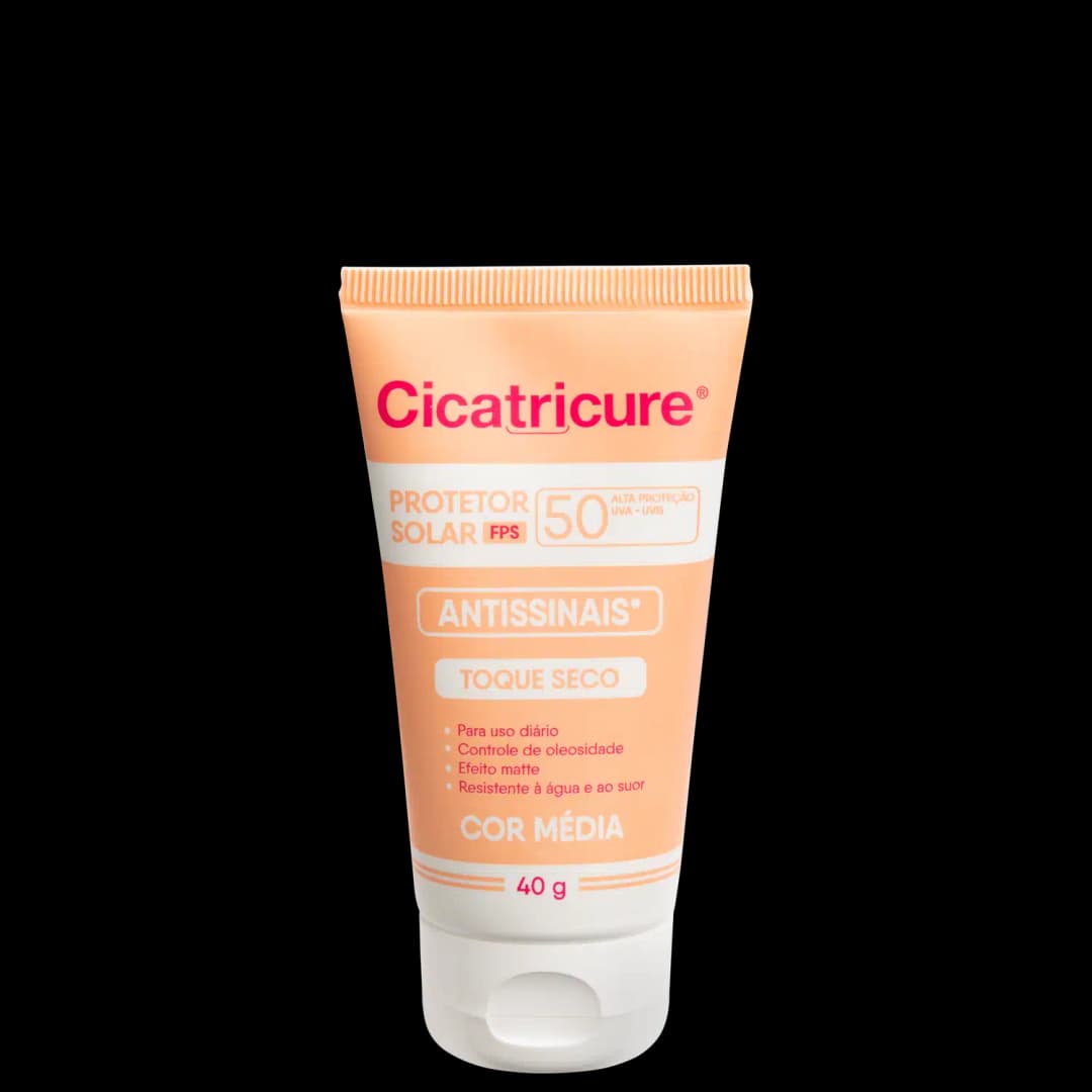 Cicatricure Antissinais FPS50 Cor Média - Protetor Solar Facial com Cor 40g