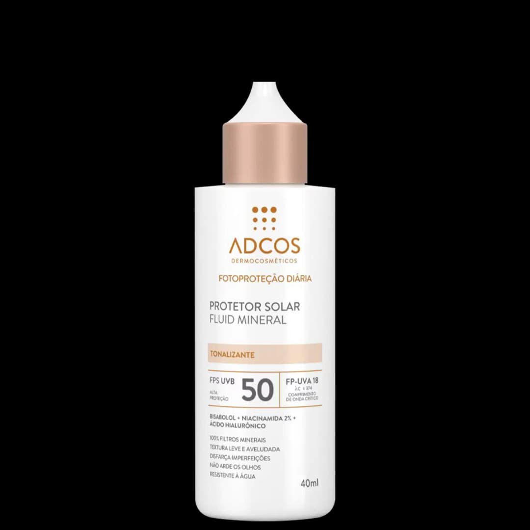 Adcos Fotoproteção Diária Fluid Mineral FPS 50 Tonalizante - Protetor Solar Facial Com Cor 40ml