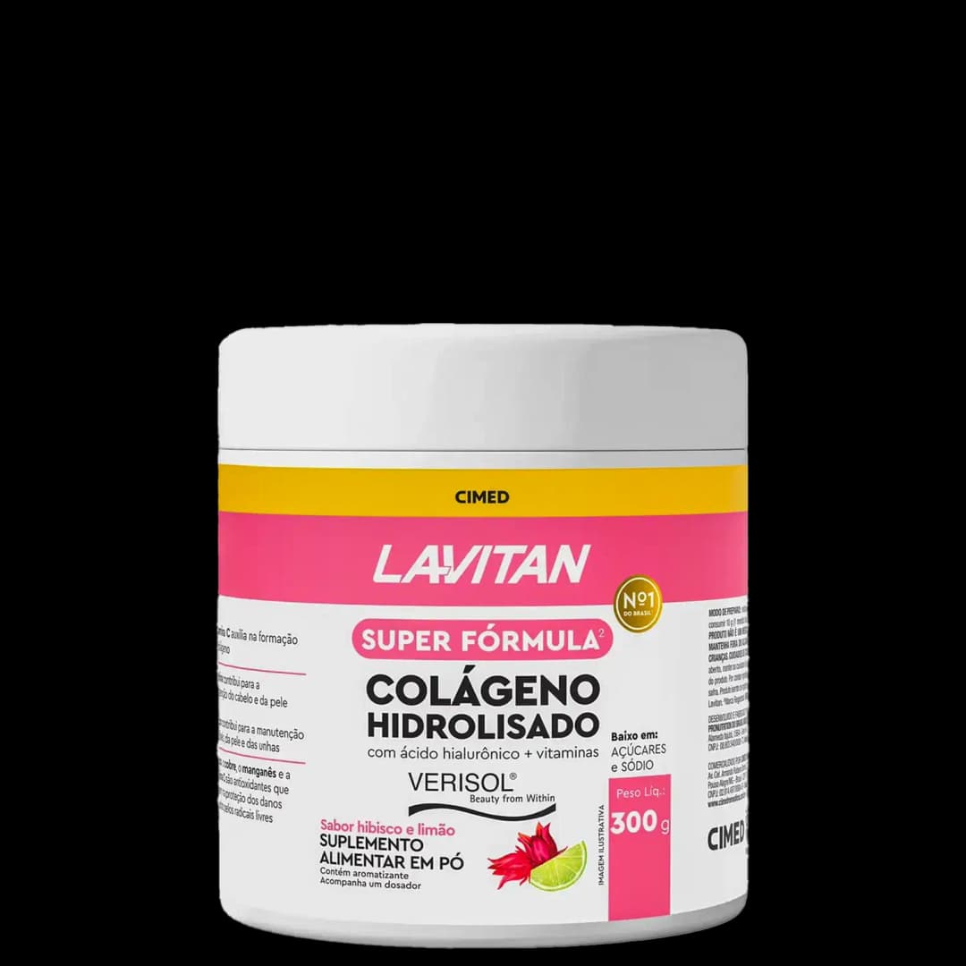 Cimed Lavitan Colágeno Hidrolisado com Ácido Hialurônico + Vitaminas - Suplemento Alimentar em Pó 300g