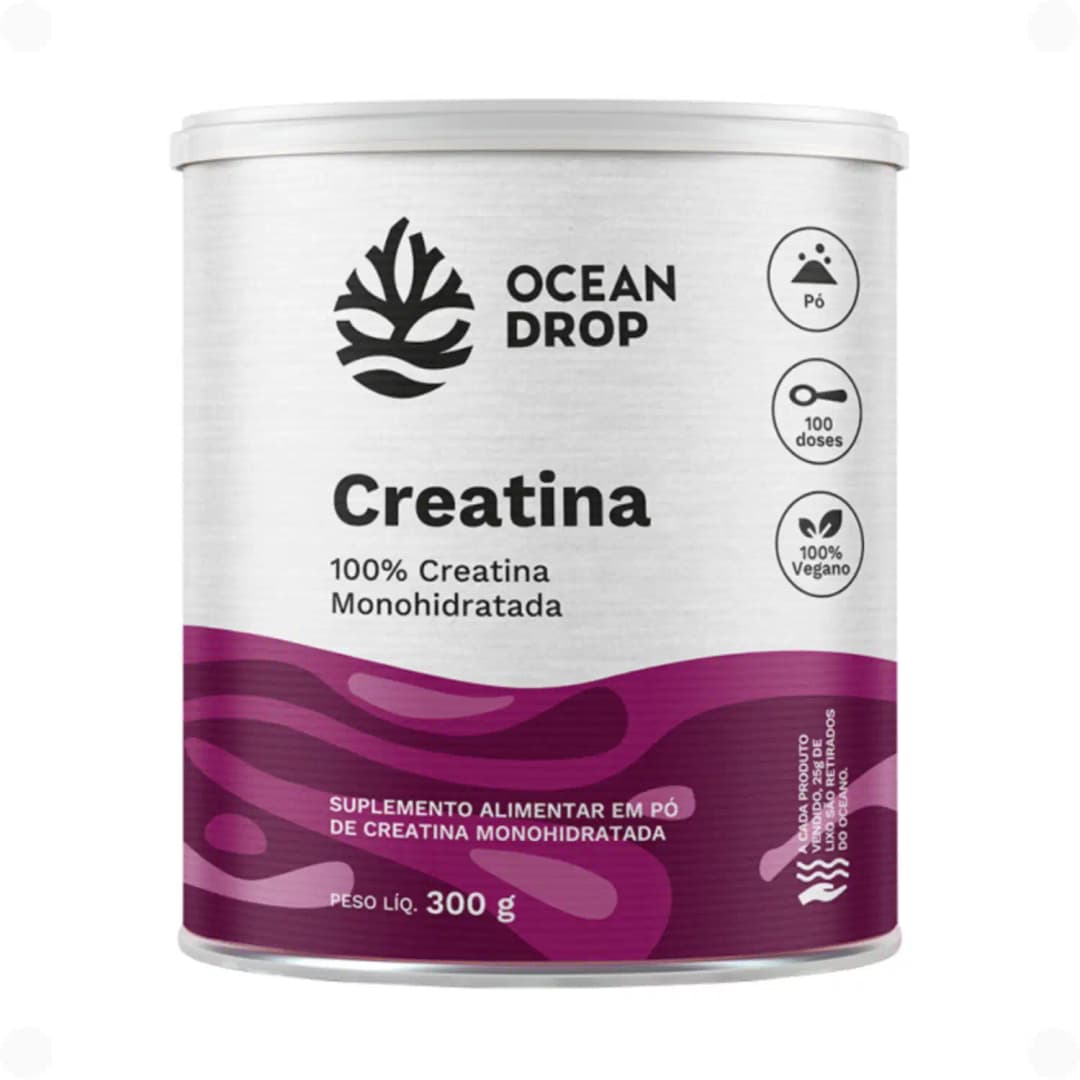 Ocean Drop Creatina Monohidratada - Suplemento Alimentar em Pó 300g