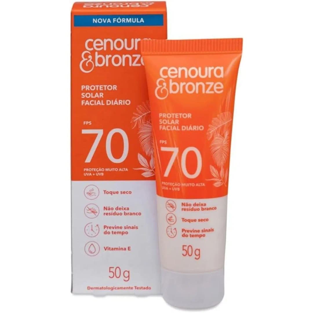 Cenoura & Bronze Protetor Solar Facial FPS 70 50g Diário