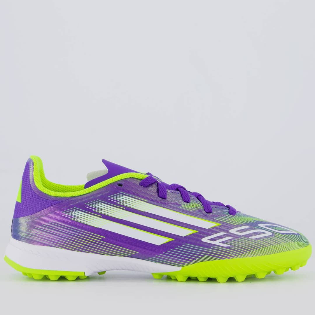 adidas F50 League Society Infantil Roxo/Verde