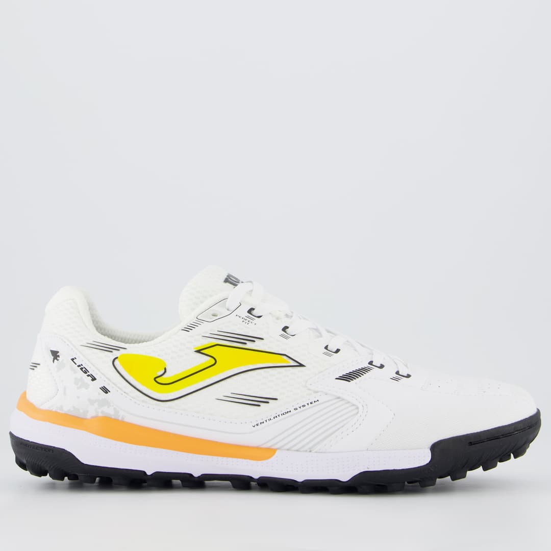 Joma Liga 5 Society Branco/Amarelo