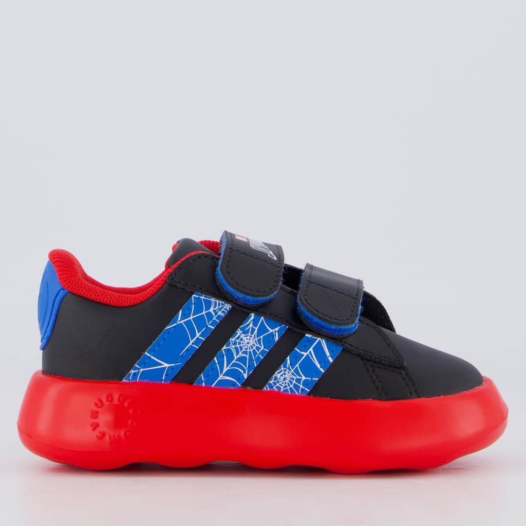 adidas x Marvel Homem-aranha Grand Court Infantil Preto/Azul
