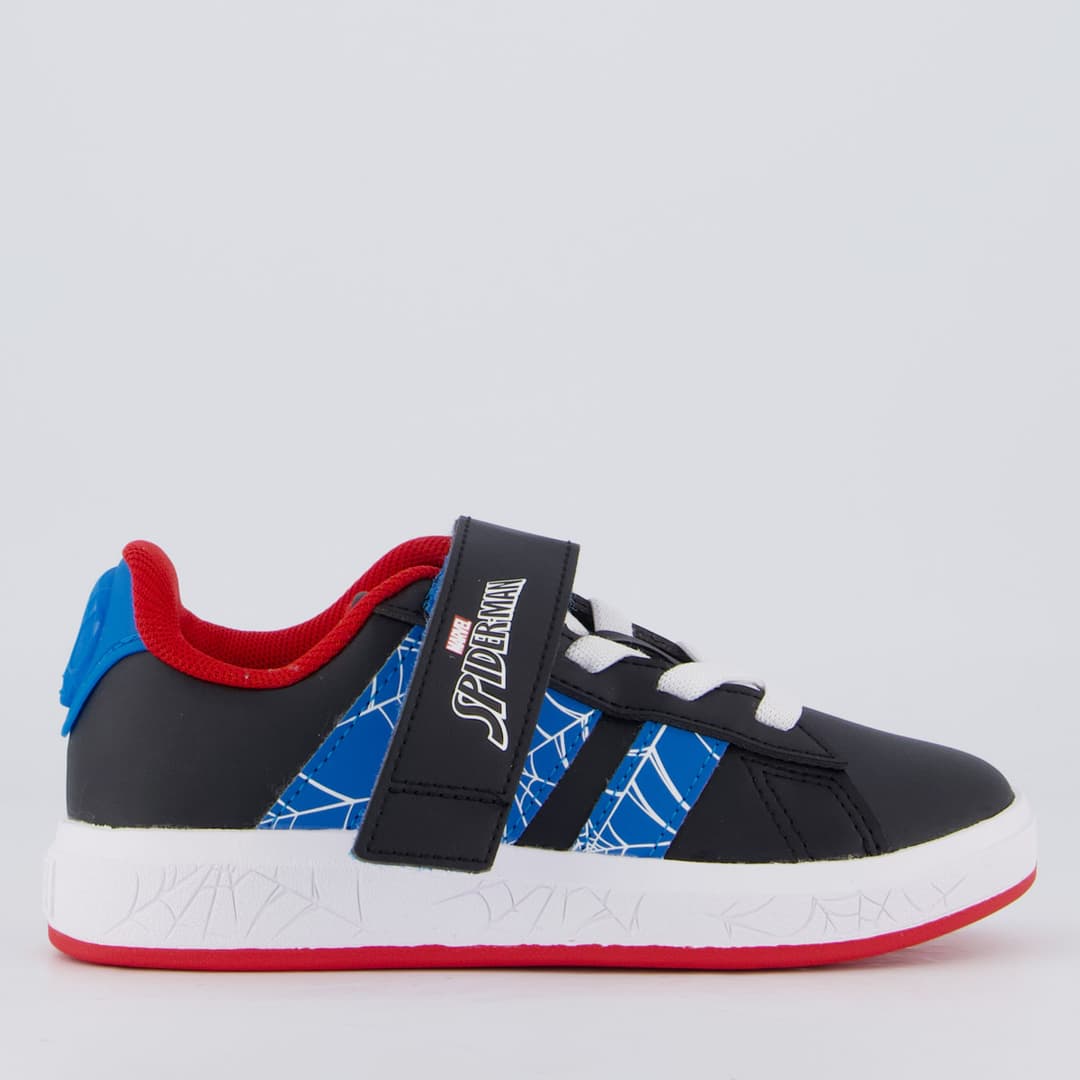 adidas x Marvel Homem-aranha Grand Court Infantil Preto/Vermelho