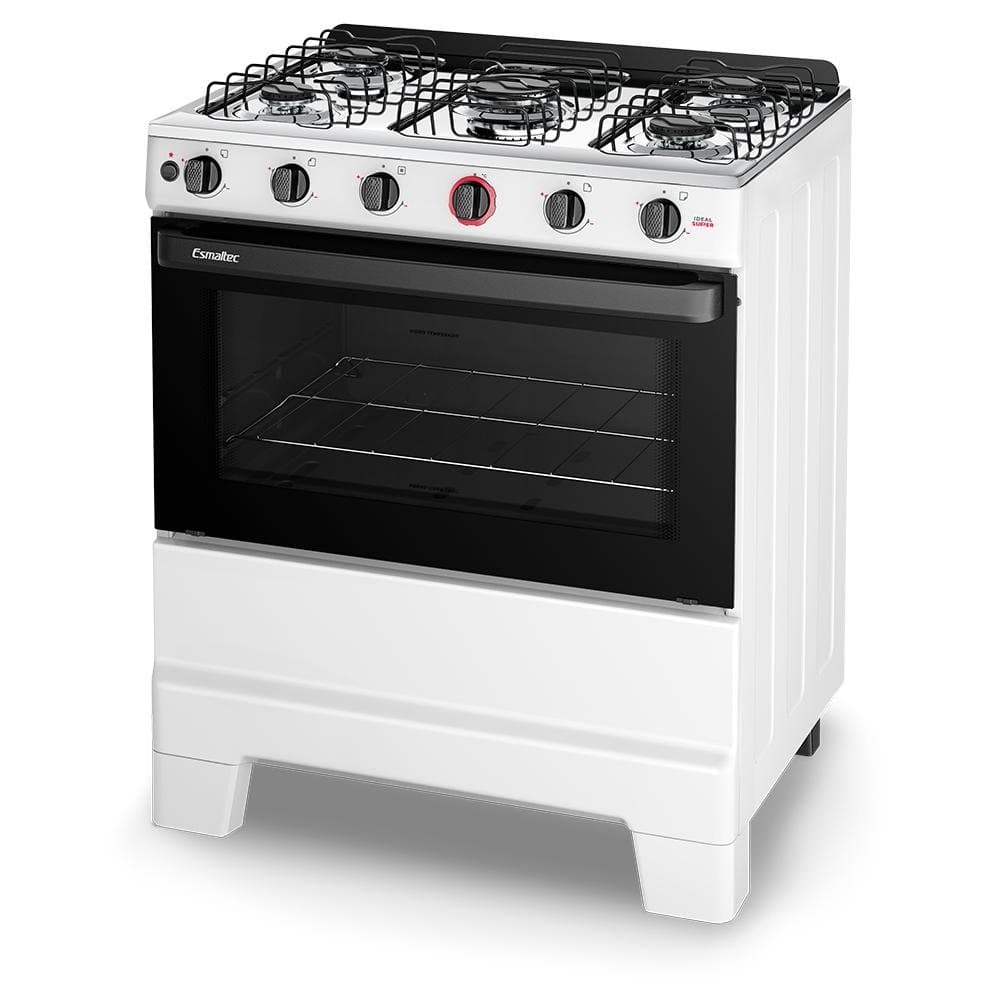 Fogao Esmaltec Ideal SUPER 5 Bocas Branco com Acendimento Automatico