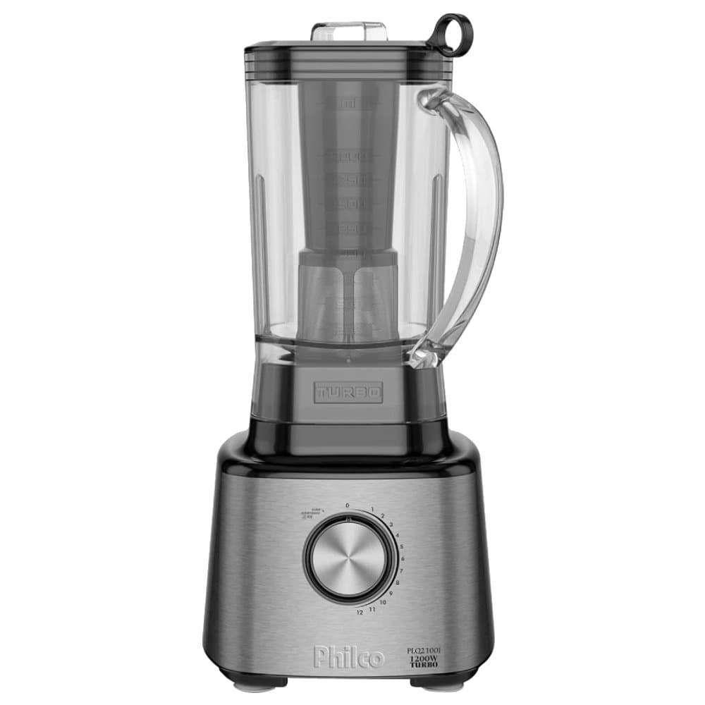 Liquidificador Philco PLQ2100PI Turbo - Copo de Polipropileno, 12 Velocidades + Pulsar, 1400W, Preto