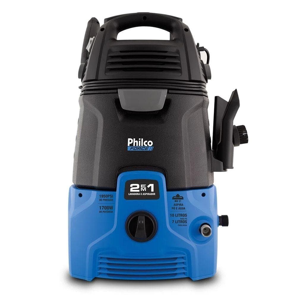 Lavadora de Alta Pressao e Aspirador Philco Force Azul 2 em 1 127V PLAS4000